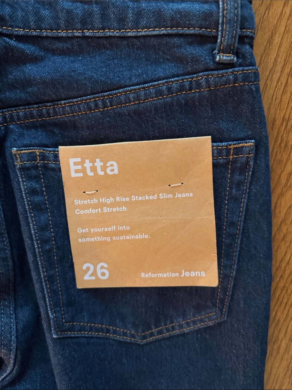 Reformation Etta High Rise Stacked Slim Jeans- size 26 - Picture 7 of 8